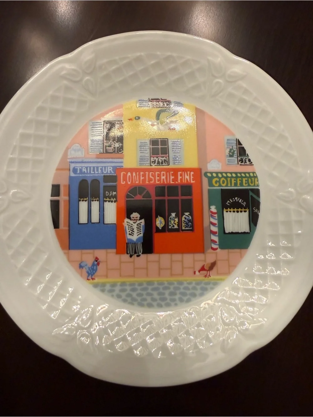 Philippe Deshoulieres Limoges Merchants Row Set of 10 Canape Plate